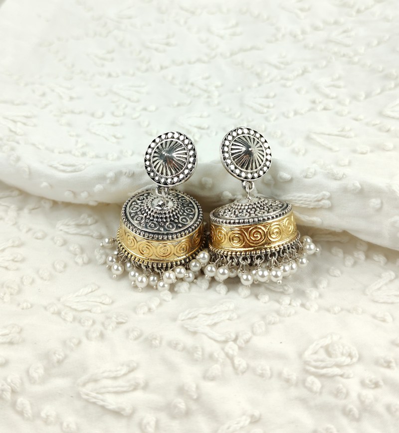 Bageshri Silver Jhumkas